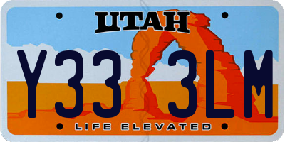 UT license plate Y333LM