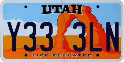 UT license plate Y333LN