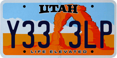 UT license plate Y333LP