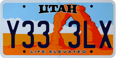 UT license plate Y333LX