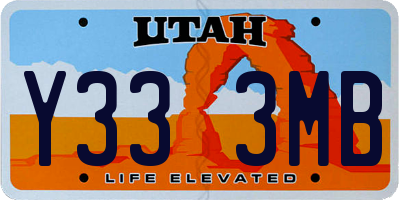 UT license plate Y333MB