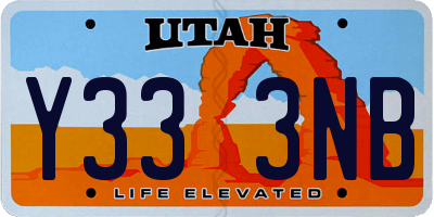 UT license plate Y333NB