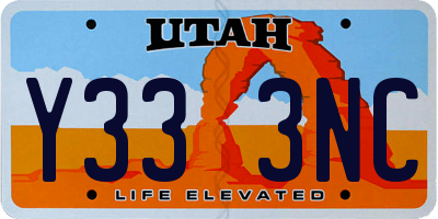 UT license plate Y333NC