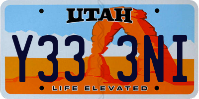UT license plate Y333NI