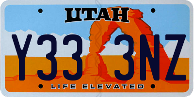 UT license plate Y333NZ