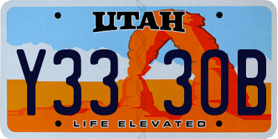 UT license plate Y333OB