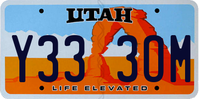 UT license plate Y333OM