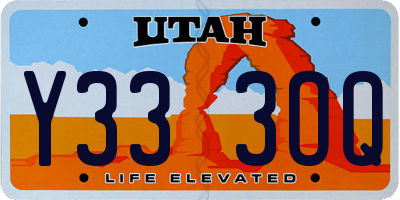 UT license plate Y333OQ