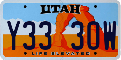 UT license plate Y333OW