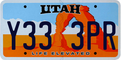 UT license plate Y333PR