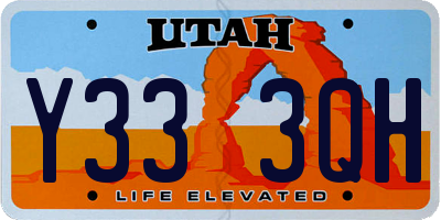 UT license plate Y333QH