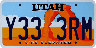 UT license plate Y333RM