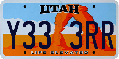 UT license plate Y333RR