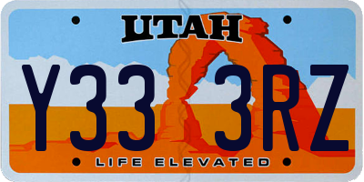 UT license plate Y333RZ