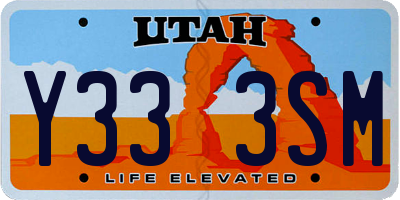 UT license plate Y333SM