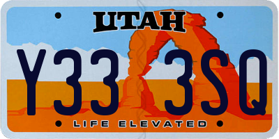 UT license plate Y333SQ