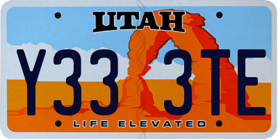 UT license plate Y333TE