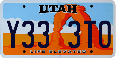 UT license plate Y333TO