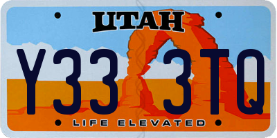 UT license plate Y333TQ
