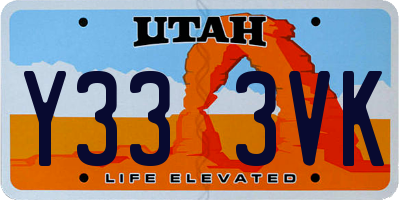 UT license plate Y333VK