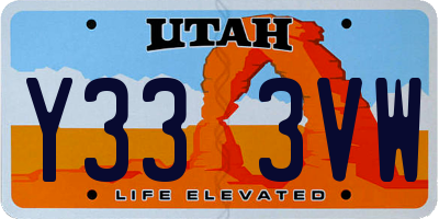 UT license plate Y333VW
