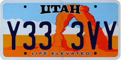UT license plate Y333VY