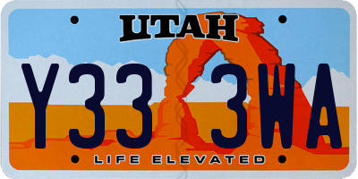 UT license plate Y333WA