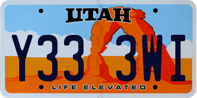 UT license plate Y333WI