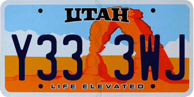 UT license plate Y333WJ
