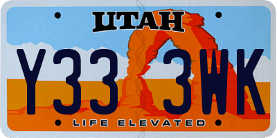 UT license plate Y333WK