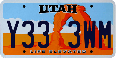 UT license plate Y333WM
