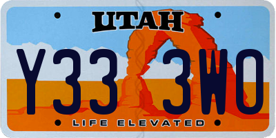 UT license plate Y333WO