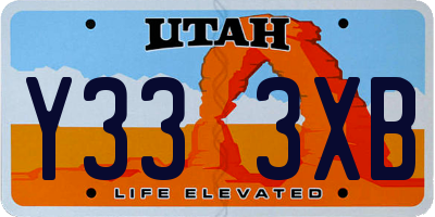 UT license plate Y333XB