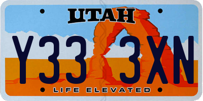 UT license plate Y333XN