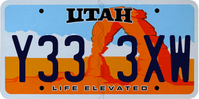 UT license plate Y333XW