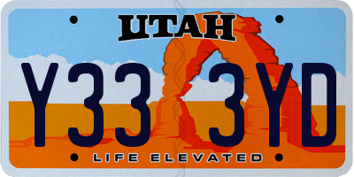 UT license plate Y333YD