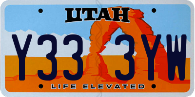 UT license plate Y333YW