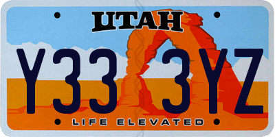 UT license plate Y333YZ