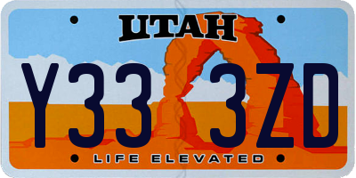 UT license plate Y333ZD