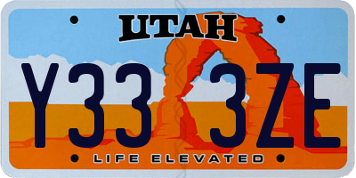 UT license plate Y333ZE