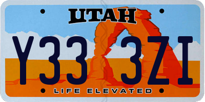 UT license plate Y333ZI