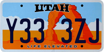UT license plate Y333ZJ