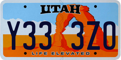 UT license plate Y333ZO