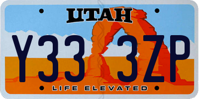 UT license plate Y333ZP