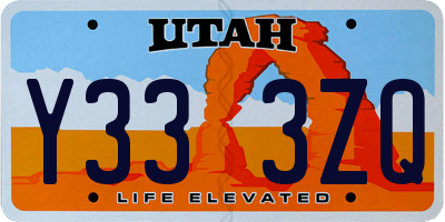 UT license plate Y333ZQ