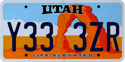 UT license plate Y333ZR