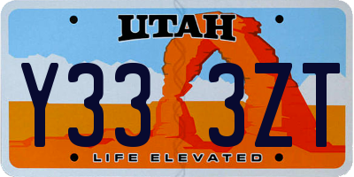 UT license plate Y333ZT