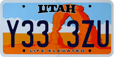 UT license plate Y333ZU