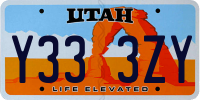 UT license plate Y333ZY