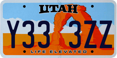 UT license plate Y333ZZ